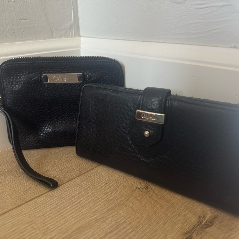 Cole Haan Black Leather Wallet & Bag Duo